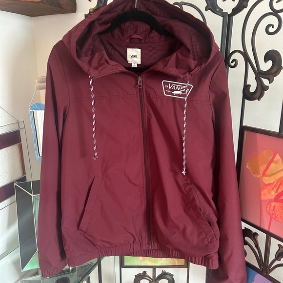 Vans Jackets & Blazers - Vans Maroon Hooded Windbreaker Jacket